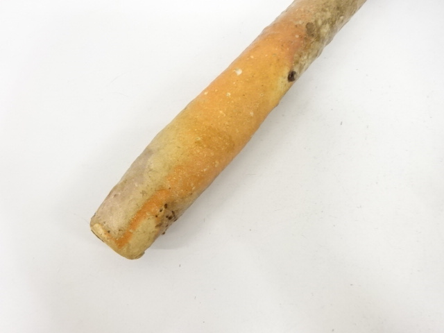  信楽焼　寺垣外窯　杉本貞光造　尺八　掛花入(大徳寺：立花大亀書付)